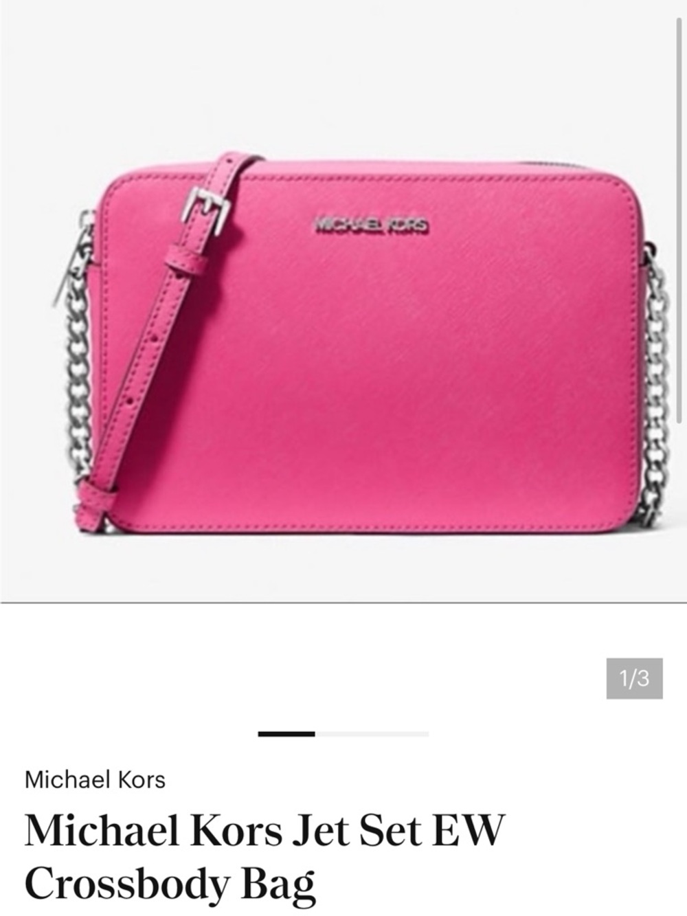 Michael Kors Jet Set EW Crossbody in Bright Pink